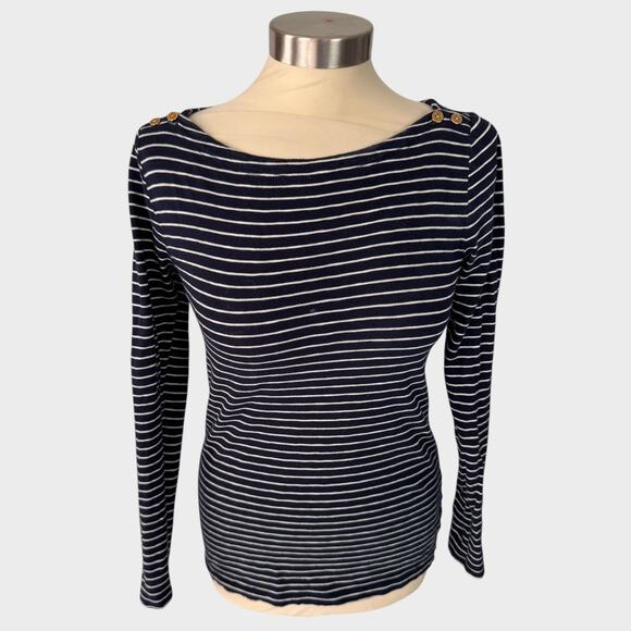 J. Crew Painter Tee Small Navy Blue Stripe Shirt - Picture 1 of 7